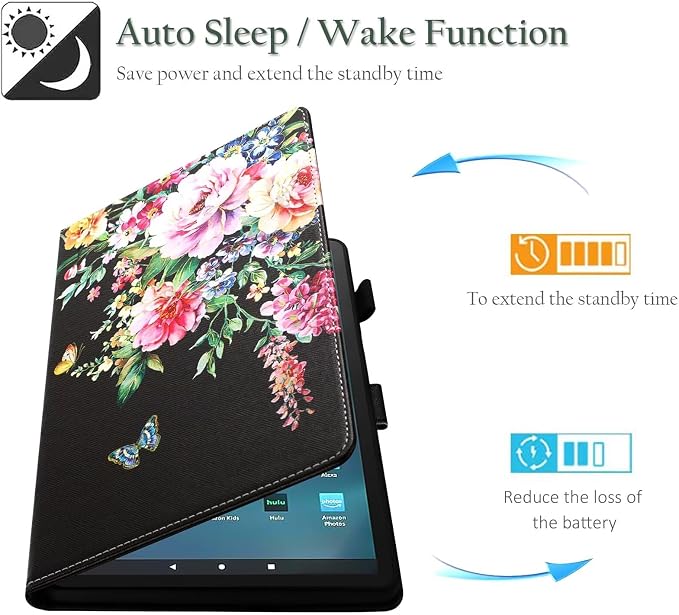 Fancity for Amazon Kindle Fire Max 11 Case 13th Generation 11 2023 Release | Soft PU &amp TPU Leather Protective Stand Cover Case for Fire Max 11 with Smart Auto Wake/Sleep Pencil Holder Beach