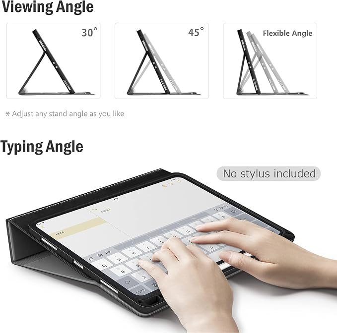 Antbox Case for iPad Pro 11 inch 4th/3rd/2nd/1st Generation Black | Vegan Leather with Pencil Holder Auto Sleep/Wake Function iPad Pro 11 Cover