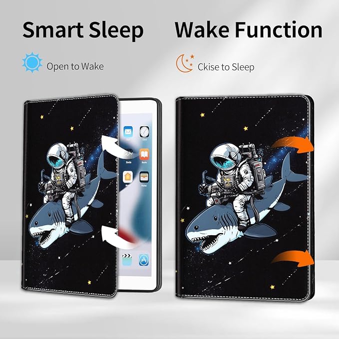 Case for iPad A16 11th Gen 11 Inch (2025) 10th Gen 10.9 Inch (2022) Model A3354 A3355 A3356 A2696 A2757 A2777 ，Slim Fit Standing Cover with Auto Sleep/Wake，Frog Playing Guitar