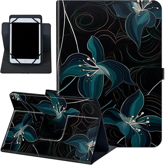 Universal Case for 10.6 inch 11 inch TabletUniversal Case for 10.6-11 Inch Touchscreen TabletSlim PU Leather Stand Folio Shell Cover with 360 Degree Rotatable Kickstand ViewingAbstract Sun Leaf