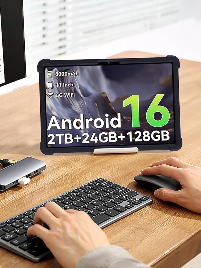 for TABWEE T50 (11 Inch) Android 16 Tablet Protective case ZBAGUG Shockproof Lightweight Silicone Protective Cover with Stand Child-Friendly Protection Easy to Clean Design Black.