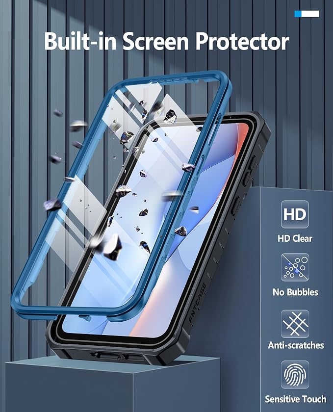 FNTCASE for 11 Pro XL Case Rugged Kickstand 2 Front Frames Black | Built-in Screen Protector 20FT Military-Grade Drop Protection Rugged Heavy Duty Shockproof Full Body Protective Cover