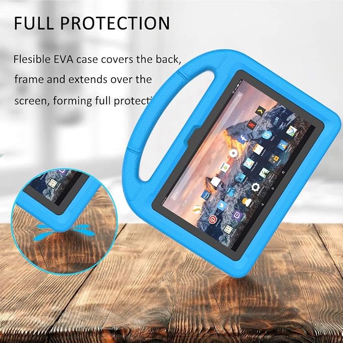 Kids Case for New Tab 7-inch 2024 Lightweight Shockproof Kid-Proof Cover with Stand Cover - Black