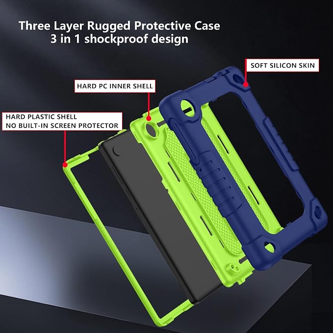 for TCL Tab 8 Plus Tablet CaseShoulder Strap Soft Silicone&ampHard Back Shockproof Protective Case for TCL Tab 8 Plus/TCL Tab 8 LE/TCL Tab 8 WiFi/TCL TAB 8V/TCL Tab 8 SE(Black/Black)