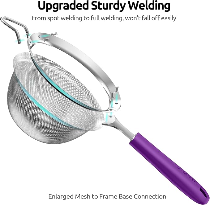 U-Taste Medium Fine Mesh Strainer: 18/8 Stainless Steel 4.73in 30 Mesh Kitchen