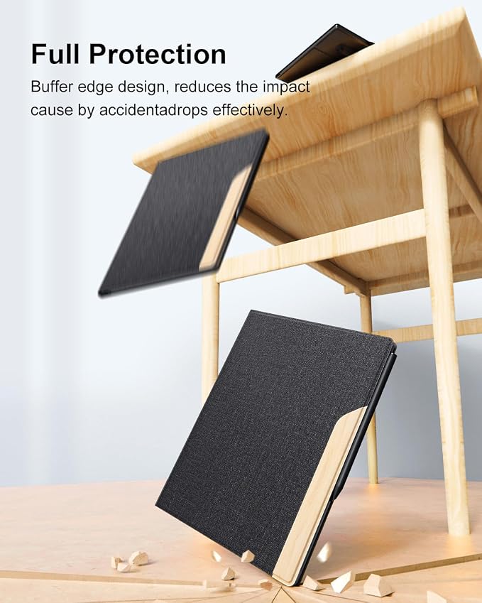 Case for Remarkable 2 Paper Tablet 10.3 2020 Released Fabric Folio Cover with Pen Pocket Stable Stand Design Black &amp Light Cork (Exclusive Templates Provided)
