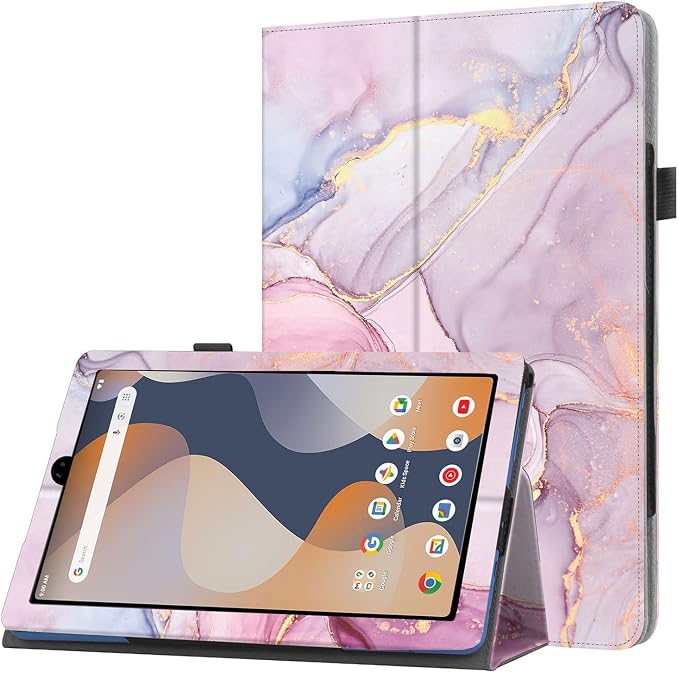 Folio Stand Case for onn. 8 Tablet (2024 Model Gen 4) - Folding Slim Magnetic PU Leather Protective Cover (Black)