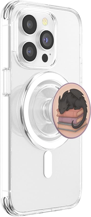 Curled Up with A Good Book Dragon Design PopSockets PopWallet for MagSafe