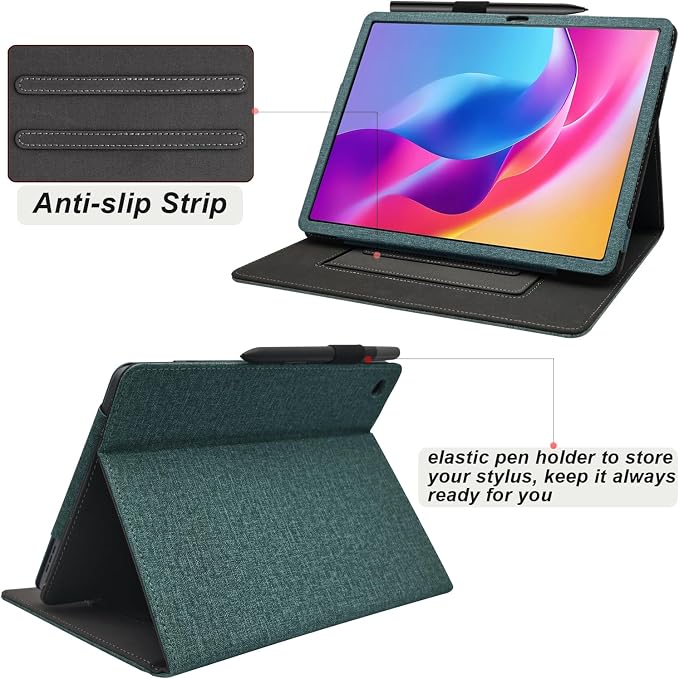 Hand Strap Case for 10.1 TCL TAB 10 Gen 4 (Model: 8483A) Tablet PU Leather Bidirectional Multi-Angle Stand Cover with Auto Sleep &amp Wake/Elastic Pen Holder (Black)