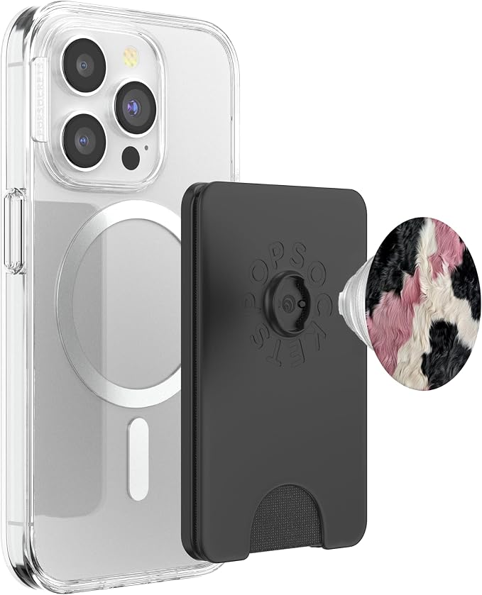 Cow Print Cowhide Pink Cool Moo Farm Animal Lovers PopSockets PopGrip for MagSafe