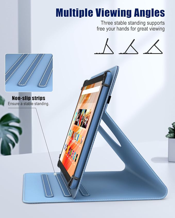 TiMOVO Universal Rotating Case for 11 Inch Tablet Black | 360 Degree Rotating Stand Pen Pocket 9 10 10.1 Inch Android Touchscreen Compatible