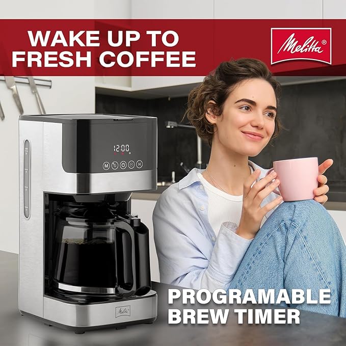 Melitta Aroma Tocco Glass 10-Cup Drip Coffee Maker, Black