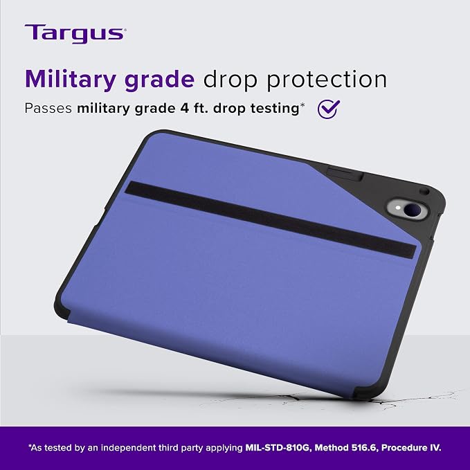 Targus VersaVu iPad 10th Generation Case 2022 iPad 10.9 Inch Case 10 Case 360 Degree Rotating Military Grade Drop Protection Cover for 10.9â€ 10th Gen 2022 Magnetic Close Black (THZ935GL)