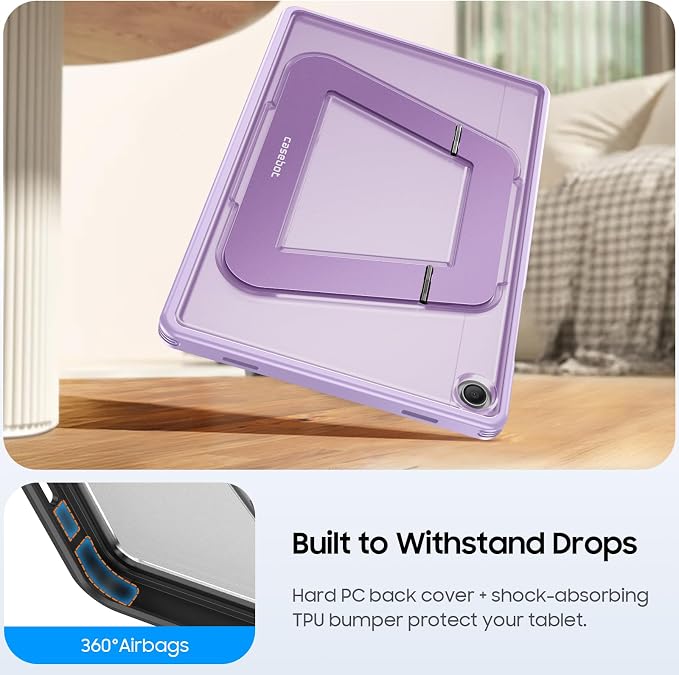Fintie Multi-Angle Kickstand Case for Samsung Tab A11+/A9+ 11 in Black | Dual-Axis Aluminum Stand PC &amp TPU Protection Slim Frosted Hard Cover with Anti-Scratch Surface Stable Viewing Angles