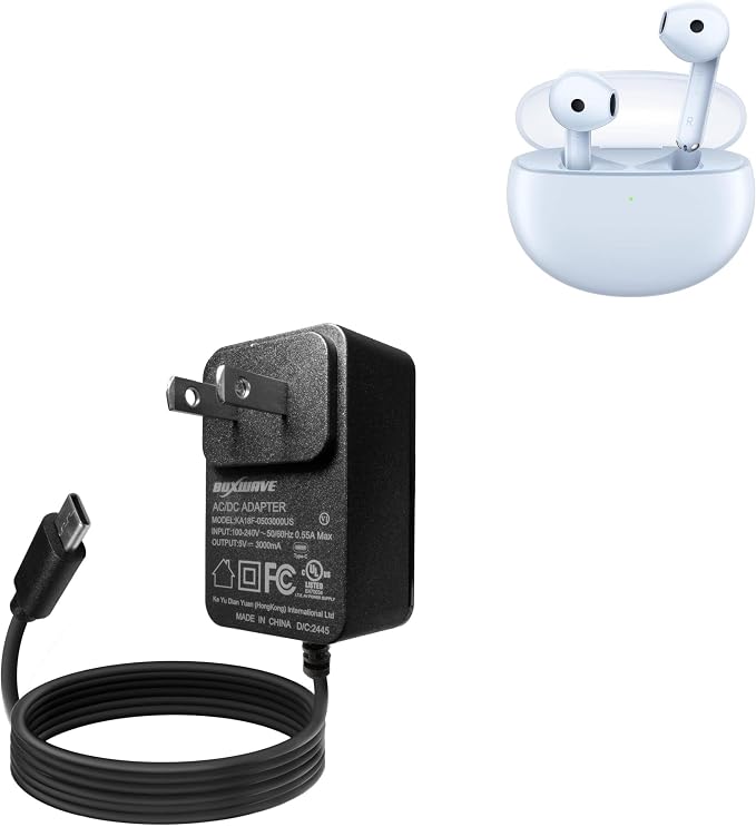 BoxWave Charger Compatible with Oppo Enco Air2 - Wall Charger Direct (15W) Rapid Charge Your Device with Built-in 3ft Cable