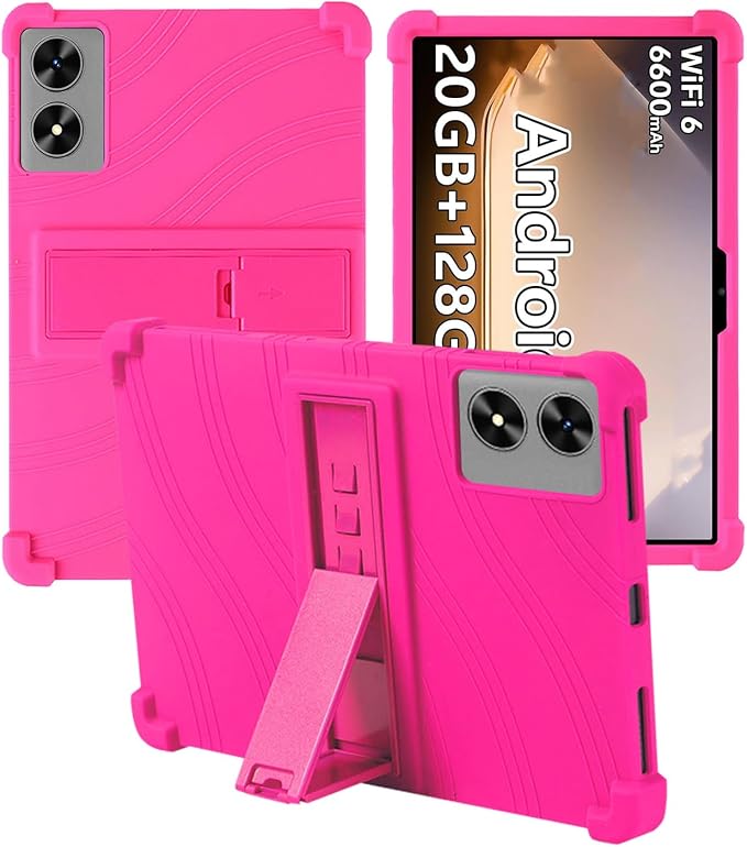for SHARECLOUD P10/Frameflow P10 2025 10.1 Inch Tablet CaseBOVUGAC Soft Silicone Adjustable Stand Shockproof Kids Friendly for SHARECLOUD P10_T 10.1 Tablet(Black)