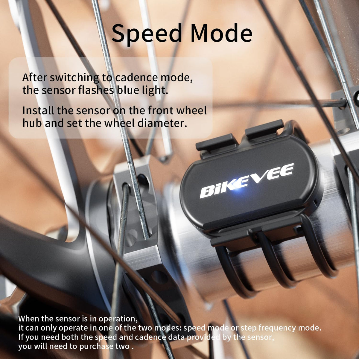 Bikevee Wireless Bike Computer GPS Bundle, Speedometer & Odometer, Cadence Sensor, Auto Backlight & Auto Stop, IPX7 Waterproof, 2.6" LCD Display (New Upgraded)