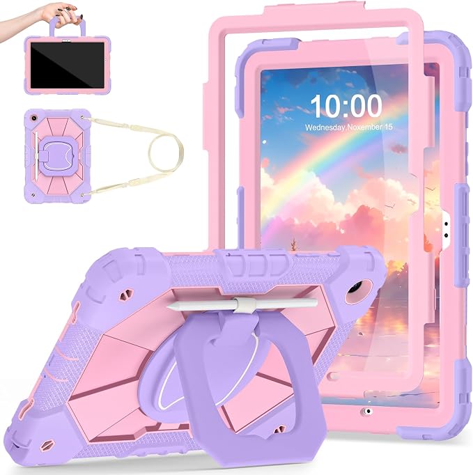 Auizotl Case for Samsung Galaxy Tab A11+/A9+ Plus 11 Inch with Screen Protector/Rotating Stand/Pen HolderMilitary Grade Shockproof Cover for Galaxy Tab A11 Plus /A9 Plus CasesBlack
