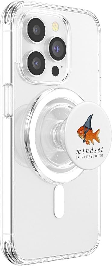 Mindset Motivational Quote Cute Goldfish Shark PopSockets Adhesive PopGrip