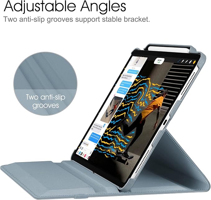 Fintie Rotating Case for iPad Pro 12.9-inch 6th/5th/4th/3rd Generation | 360° Swivel Stand Landscape &amp Portrait Viewing Shockproof Protective Cover Pencil Holder Auto Sleep/Wake Black