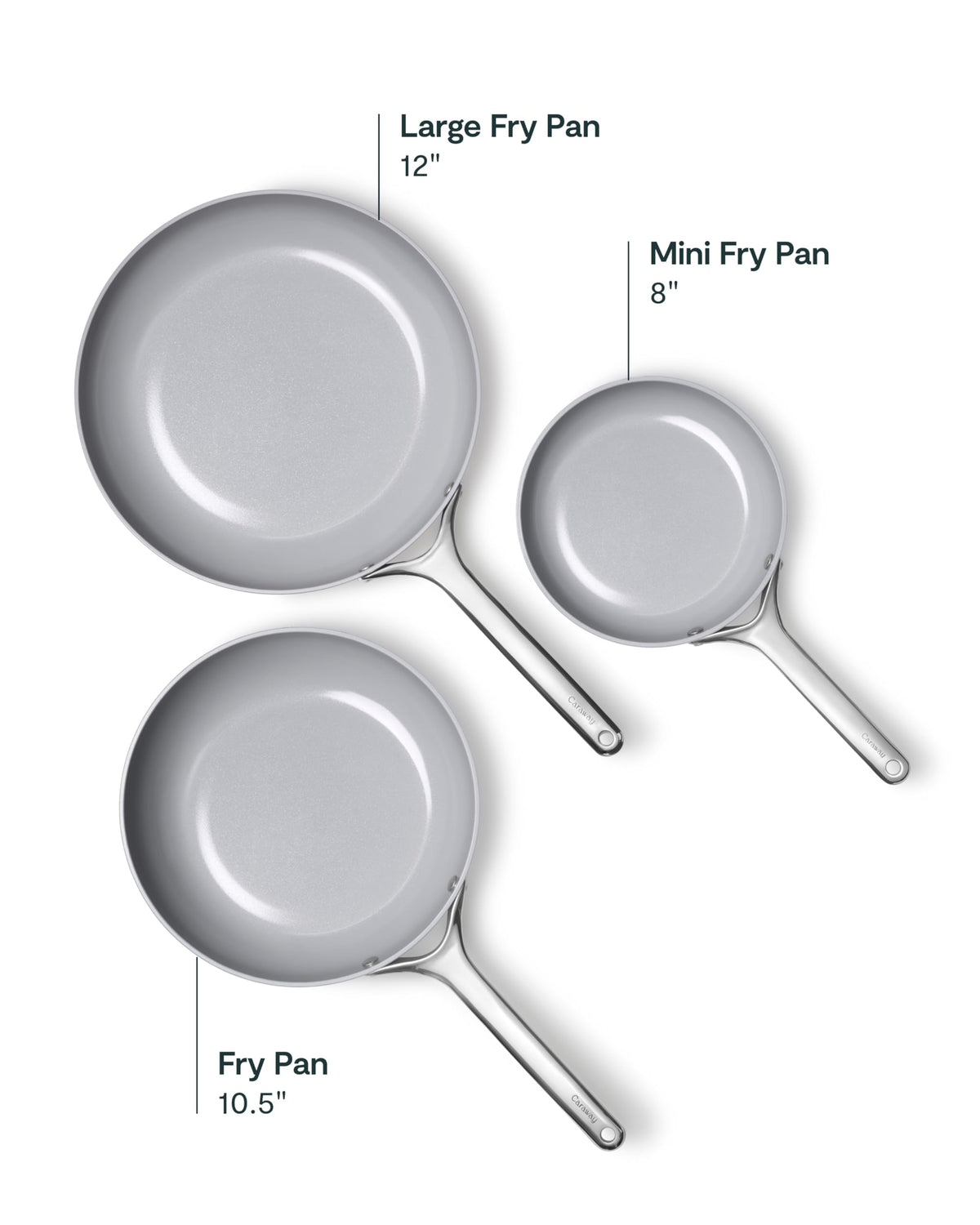 Caraway Ceramic Non-Stick Fry Pan Set with Glass Lids