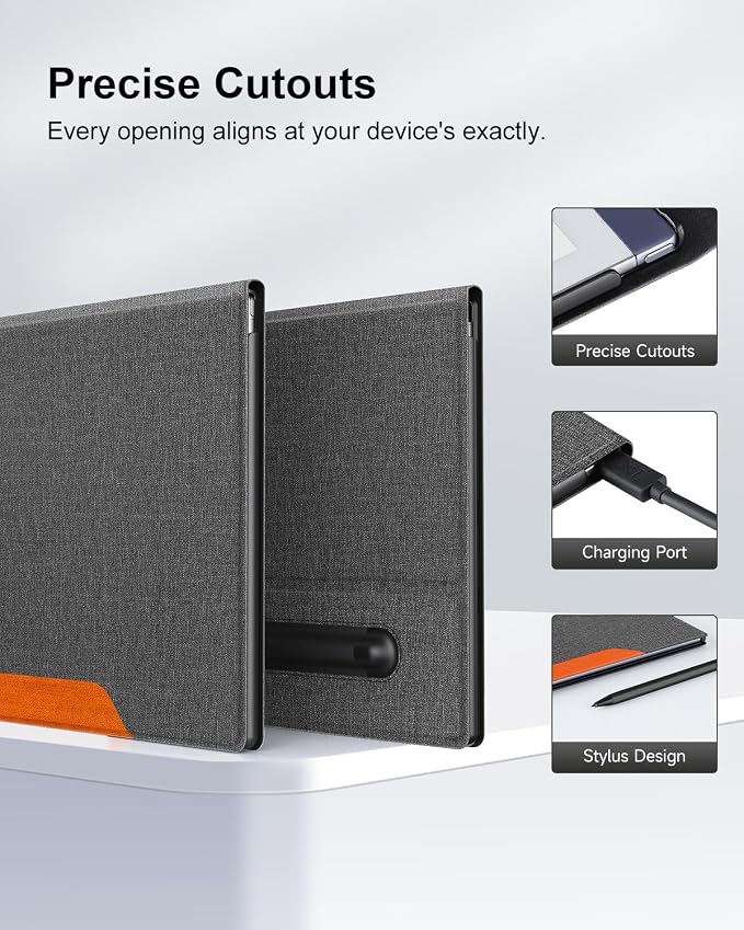 Case for Remarkable 2 Paper Tablet 10.3 2020 Released Fabric Folio Cover with Pen Pocket Stable Stand Design Black &amp Light Cork (Exclusive Templates Provided)