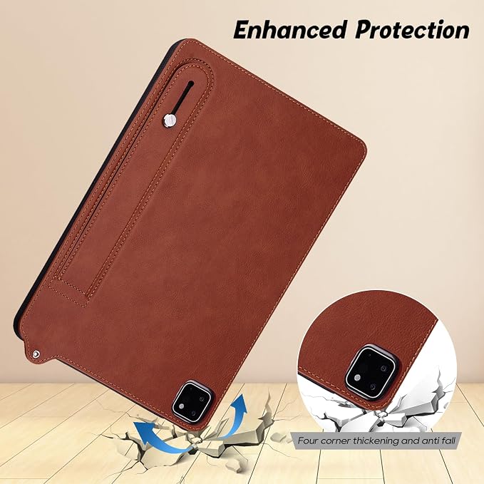 Slim Case for Apple iPad 10th Generation 10.9 Inch 2022 PU Leather Lightweight Hand Strap Stand Feature Drop Protection Back Cover for iPad 10th Gen 10.9 Black