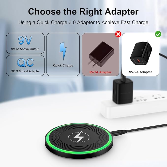 Wireless Charger for Moto G Power 2025 2024 Edge 2024Moto G Stylus 5G (2025) Edge Razr 50 40 Ultra Pro15W Wireless Charger Station Fast Charging Pad + Adapter for Samsung Galaxy S25 S24 Ultra S23 FE