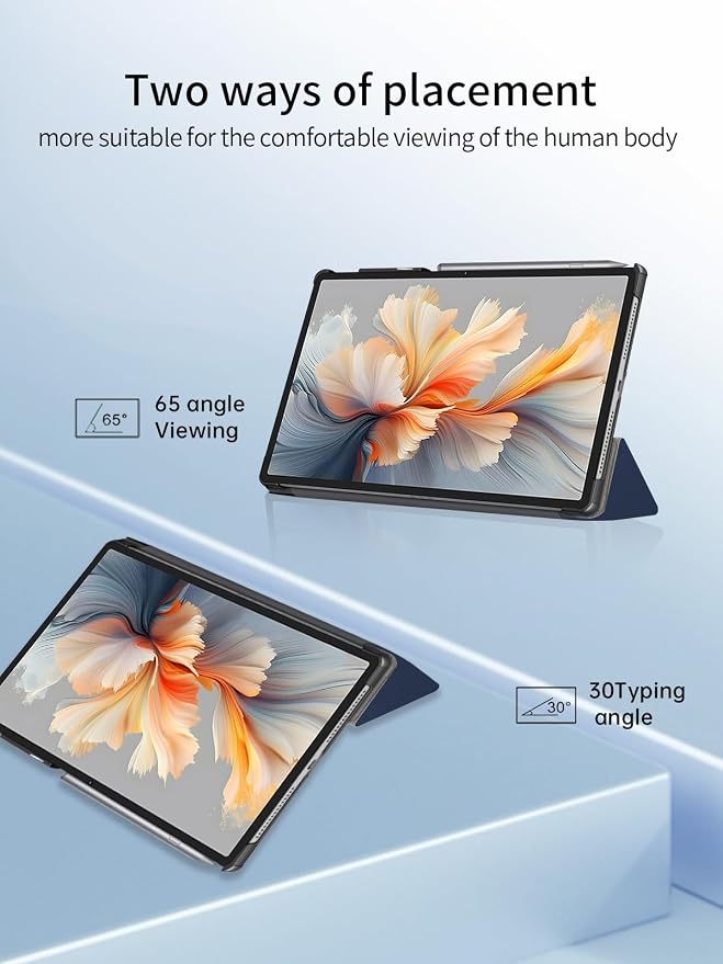Case for Lenovo Yoga Tab Plus TB520FU Android Tablet 12.7 inch Tablets12.7 inch TabletUYRUREL Leather Slim Folding Stand Cover with Hand Strap Magnet for Men Women Full ProtectionBlue.