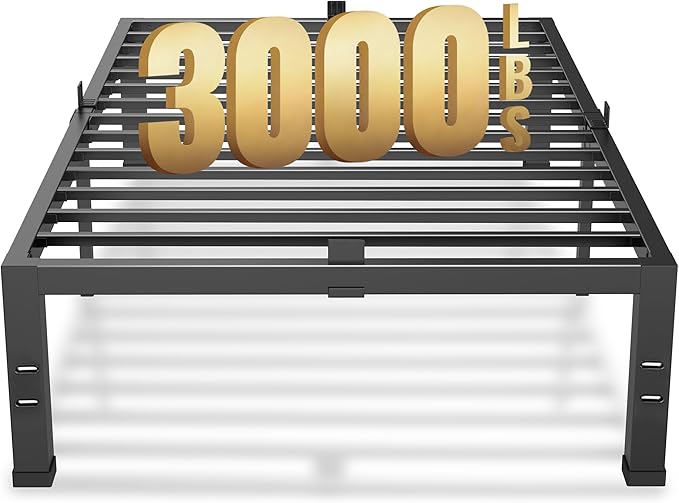 MAF 14 Inch XL Twin Bed Frame Metal, Heavy Duty Metal Bed Frame Platform with 3000 LBS Steel Slat Support Noise Free No Box Spring Needed Under-Bed Storage Space