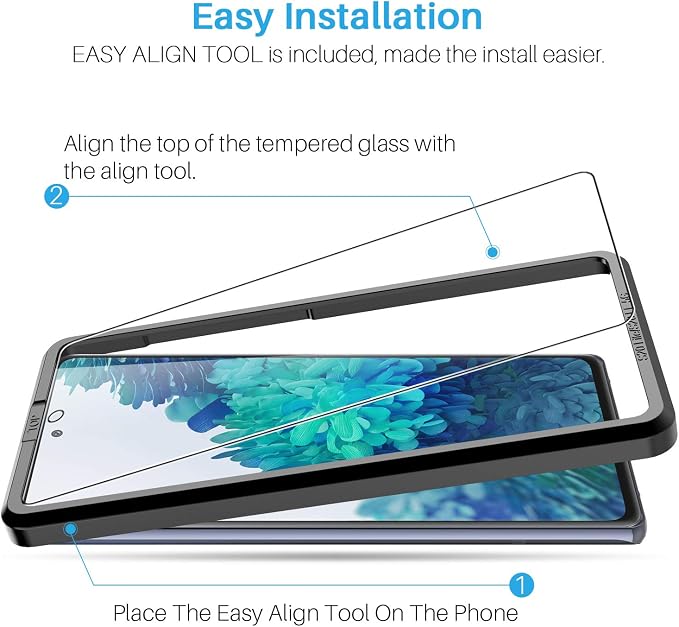LK 3+3 Pack Samsung Galaxy S20 FE Screen Protector + Camera Lens Protector | 9H Tempered Glass Easy Installation [Not Fit for Galaxy S20]