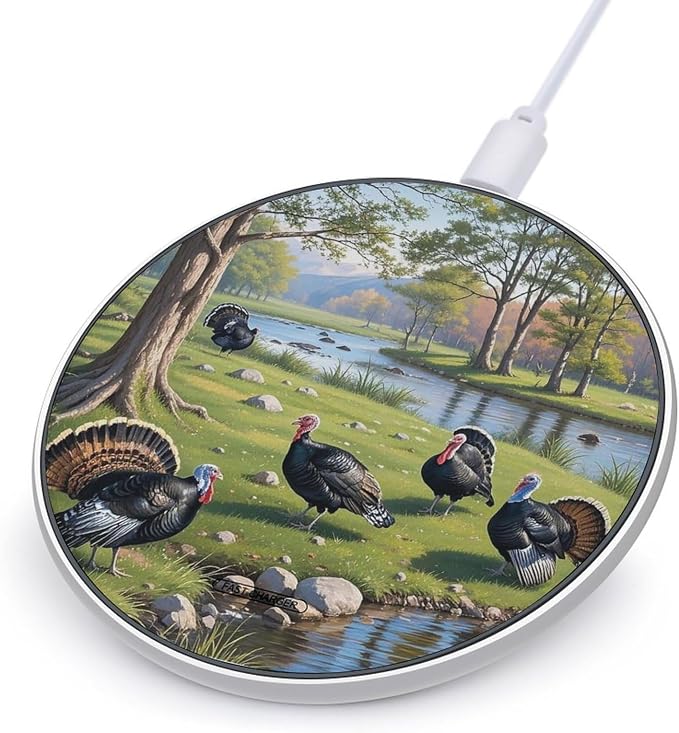 Spring Walk Wireless Charger Portable 10W Fast Wireless Charging Pad Compatible with Phone Ultra-Thin Charging Station Lightweight Charger Mat for Travel Home Office Desk