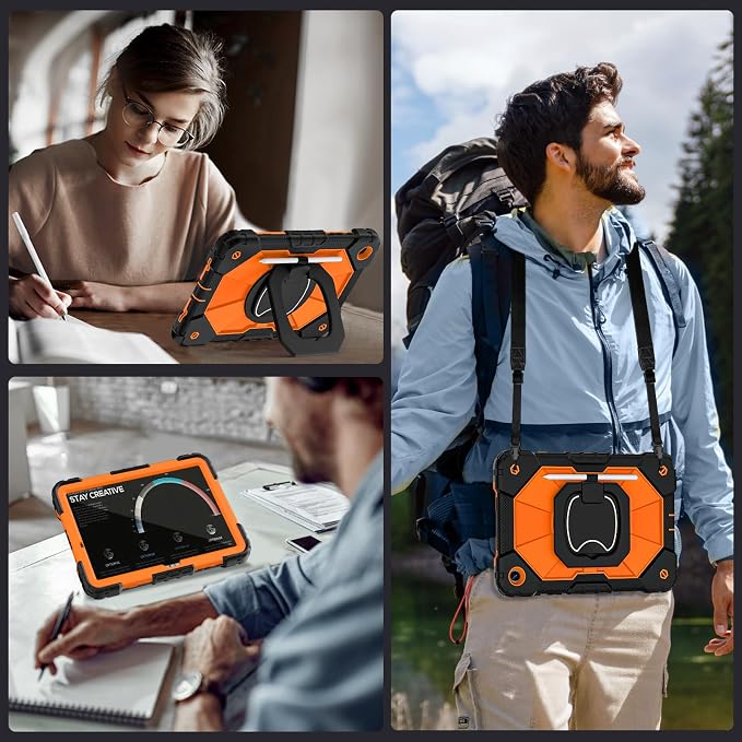 Auizotl Case for Samsung Galaxy Tab A11+/A9+ Plus 11 Inch with Screen Protector/Rotating Stand/Pen HolderMilitary Grade Shockproof Cover for Galaxy Tab A11 Plus /A9 Plus CasesBlack