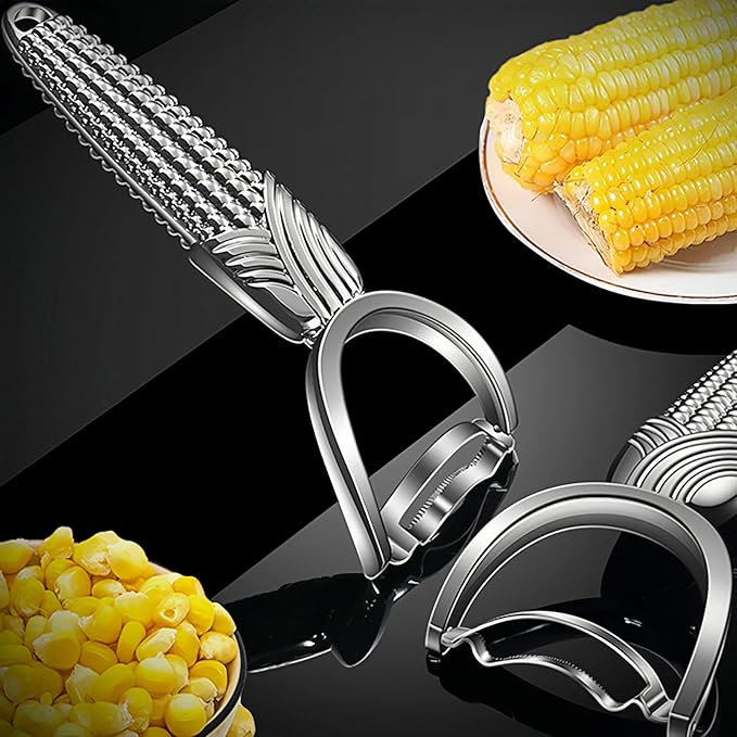 TEEVEA Corn Peeler Stainless Steel Corn Cob Stripper Tool