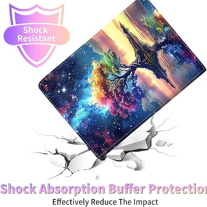 Case for New iPad (A16) 11th Generation 11 Inch 2025for iPad 10th Generation 2022 10.9 Inch Multi-Angle Stand Smart Cover Shockproof with Auto Wake/Sleep ，Starry Sky