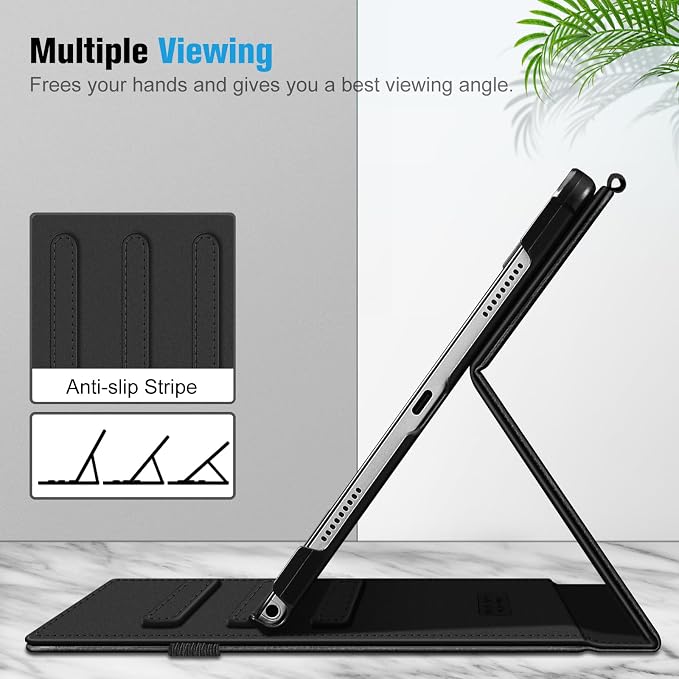 Fintie Multi-Angle Viewing Case for Samsung Galaxy Tab A8 10.5 Inch 2022 | Front Card Pocket Smart Stand Back Cover Auto Wake/Sleep Black