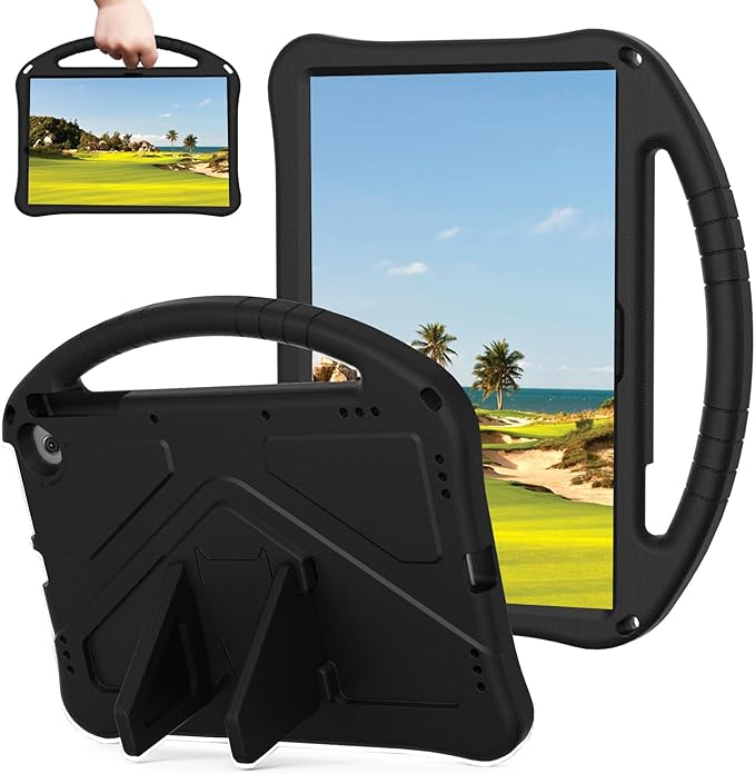 Tablet Case with Built-in Handle and Kickstand Kids Friendly Shockproof Cover Lightweight Compatible with Google Pixel 11 inch Black