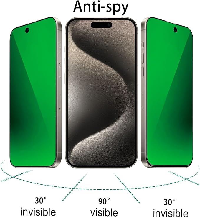 2 Pack Anti-Blue Privacy Tempered Glass Suit for iPhone 11 / iPhone XR Mirror Anti-Spy Screen Protector Anti-Peeping Film Electroplated 9H Hardness Anti-scratch 6.1 inch(Green)