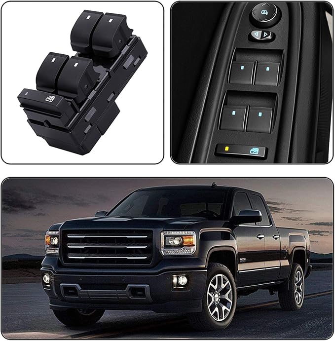 AiYiGu Driver Side Power Window Switch & 3 Pcs Passenger Window Switches, Compatible with 07-13 Chevy Silverado/GMC Sierra 1500 2500HD 3500HD/10-13 Yukon/09-16 Chevrolet Traverse/08-11 HHR