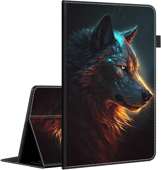 Case for All-New Amazon Fire HD 10 and 10 Plus Tablet (13th/11th Generation 2023/2021 Release) 10.1 - Slim Fit Standing Cover with Auto Sleep/Wake，Wolf