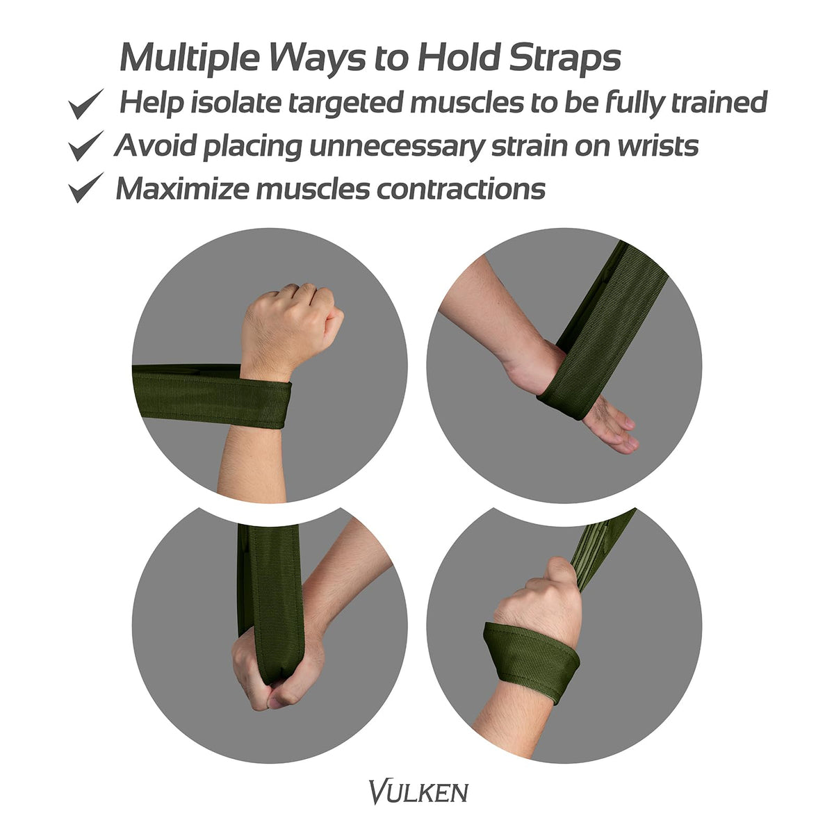 Vulken Tricep Rope Cable Attachment, 28.7 Inch & 22 Inch Two Lengths Built in One Pull Down Rope, Triceps Extension Straps Gym Equipment, Home Workout Handles for Resistance Bands, Green