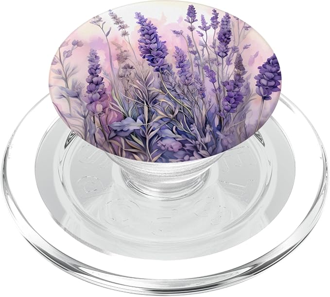 A Lavender Bouquet in Purple Watercolors A Flowery Lavender PopSockets Adhesive PopGrip