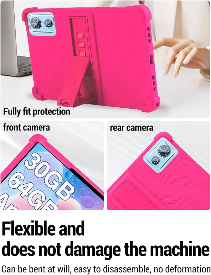 for DEERTiME E15 10 inch Android 15 Tablets Protective caseShockproof Lightweight Silicone Protective Cover with StandChild-Friendly ProtectionEasy to Clean DesignBlack