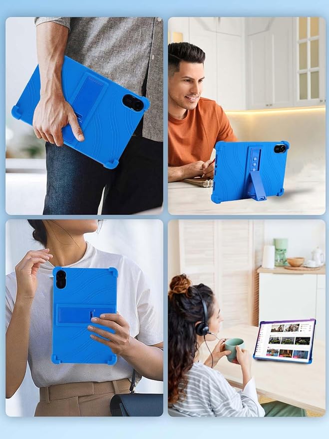 Case for Xiaomi Redmi Pad 2 Tablet 11inchNOUKAJU Tablet Protection CaseAdjustable BracketSoft SiliconeSilicone Protection Cover for Redmi Pad 2(Black)