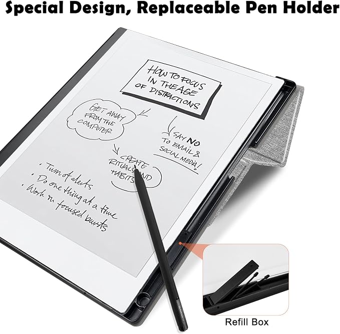 Case for Remarkable 2 Paper Tablet 10.3 2020 ReleasedLightweight and Hard Back Shell Protective Book Folio Cover with Built-in Pen HolderComes with Remarkable 2 Pen Tips.