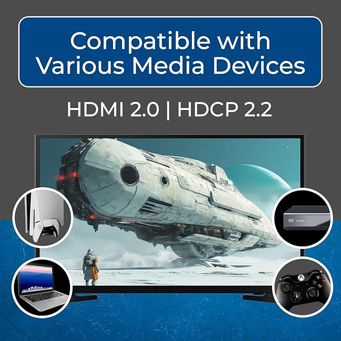 OREI 4K HDMI Extender Balun UltraHD 4K @ 60Hz 4:4:4 Over Single CAT6/7 Cable with HDR & IR Control-Ethernet Up to 165 ft- Power Over Cable (UHD-IPC165-K)