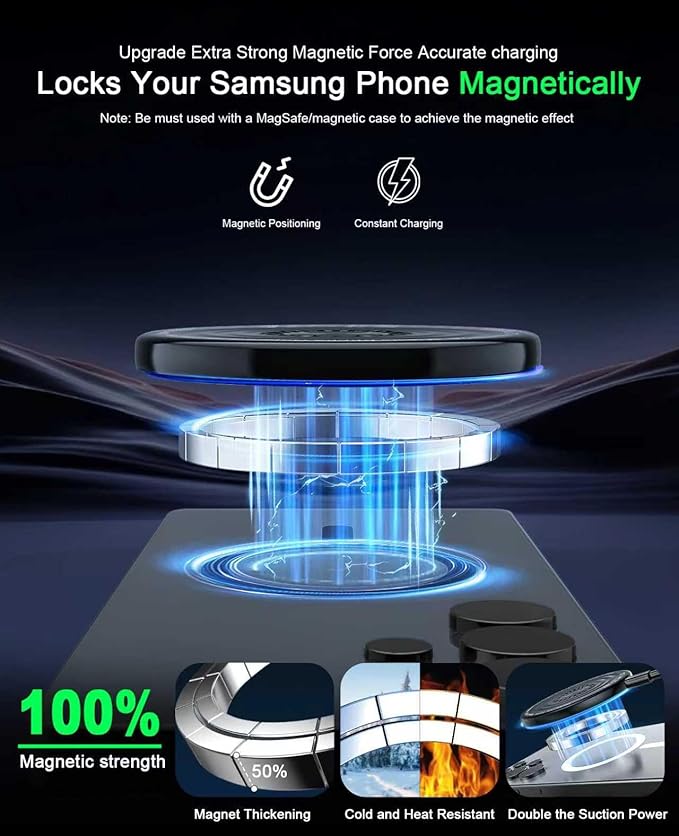 MagSafe Charger 2 Pack 15W Magnetic Wireless Charger Fast Charging Pad with 20W Adapter and 6FT Cables for Samsung Galaxy S26-20 Series/iPhone 17-12 Series/AirPods/Galaxy Buds