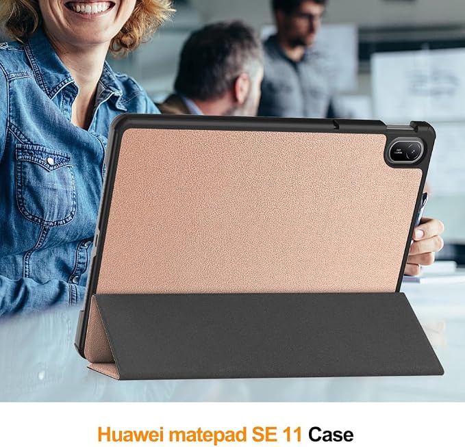 Kepuch Custer Case Compatible for Huawei MatePad SE 11 2024Ultra-Thin PU-Leather Hard Shell Cover - Black