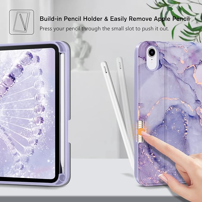 FINTIE Keyboard Case for iPad mini 7th Generation (A17 Pro) / mini 6 8.3 | Detachable Magnetic Bluetooth Keyboard Soft TPU Cover Multi-Angle Viewing Pencil Holder Backlight/Fantasy Ombre