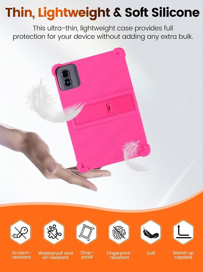 Case Compatible with TABWEE T50 11 inch Tablet – Shockproof Silicone Protective Case with Kickstand Anti-Slip Drop-Resistant Business Style (Black)